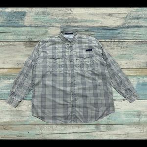 MENS XLARGE Columbia PFG Super Bahama Omni-Shade Long Sleeve Shirt
